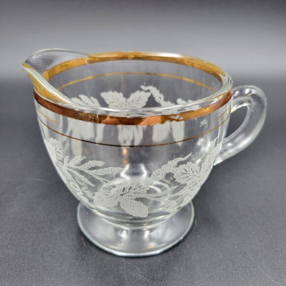 Vintage Creamers Frosted Grape & Leaf Gold Set Of 3 Creamer Syrup Condiment - Picture 7 of 16